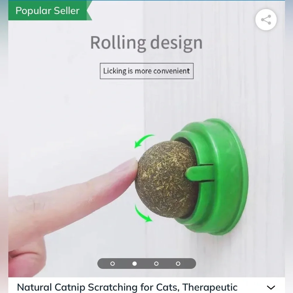 🟢 😸 Catnip Cat Licking Green Ball
